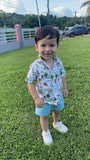 Puppy Button down + short set