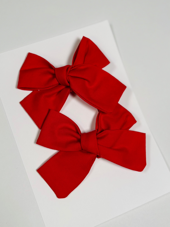 RED- Set of 2 Clips bow
