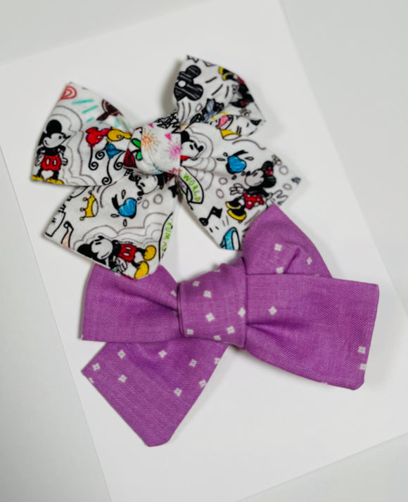 Disney + Purple - Set of 2 Clips bow