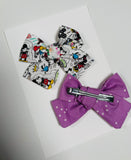 Disney + Purple - Set of 2 Clips bow
