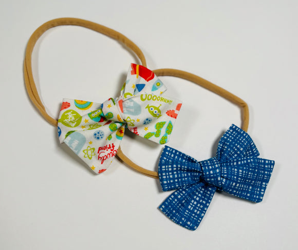 Toy Story + blue  Set of 2 elastic band bow