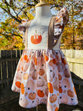 Pumpkin- Anna Dress 9-12m