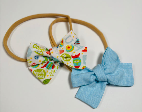 Toy Story + blue Set of 2 elastic band bow