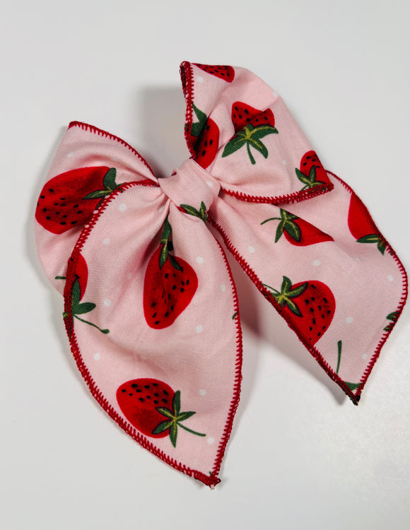 Strawberry  -Single Clip Bow