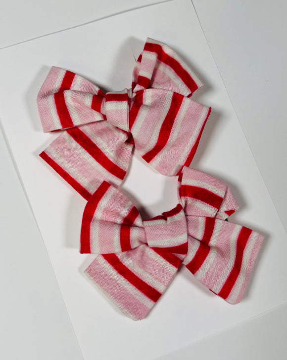 Love Stripes   - Set of 2 Clips bow