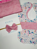 Unicorn Custom Bib + burp Cloth Set