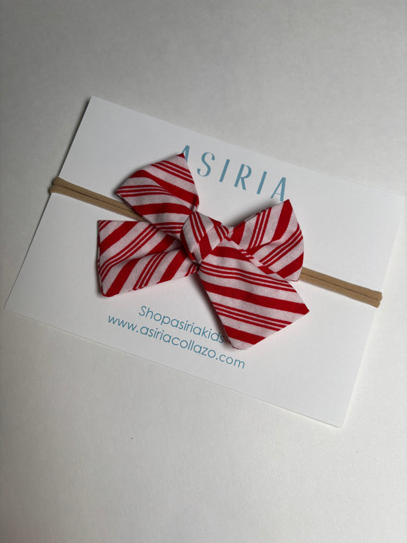 Candy Cane-Single Elastic Bow