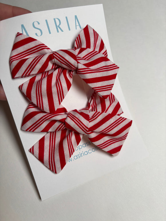 Candy Cane- Set of 2 Clips bow