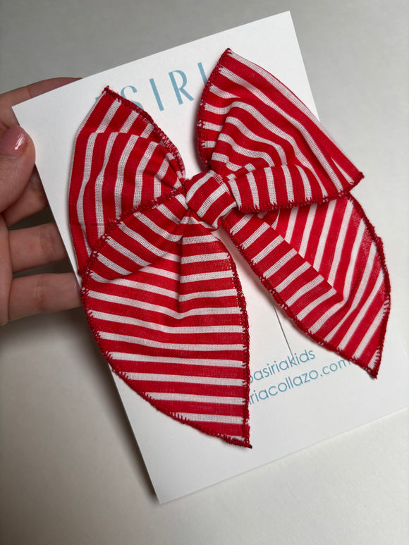 Stripes- Single Clip Serge Bow