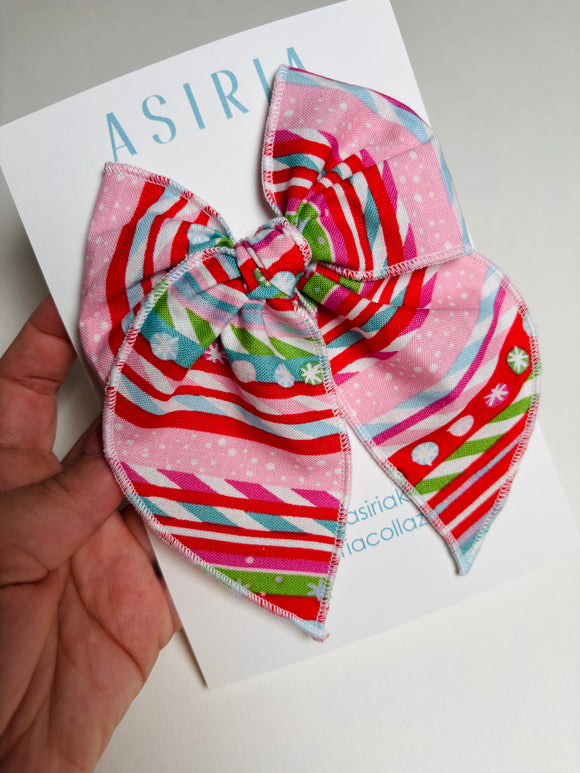 Pink XMAS  -Single Clip Serge Bow