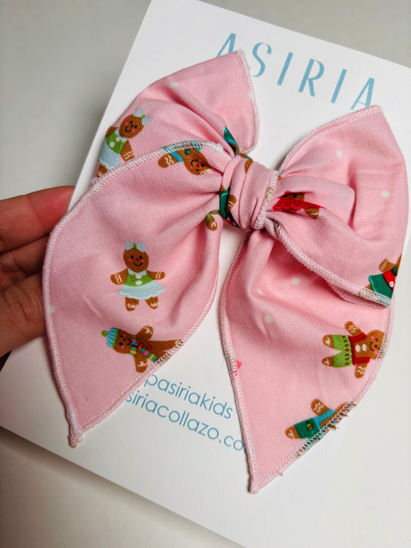 Pink GinberB Cookie   -Single Clip Serge Bow