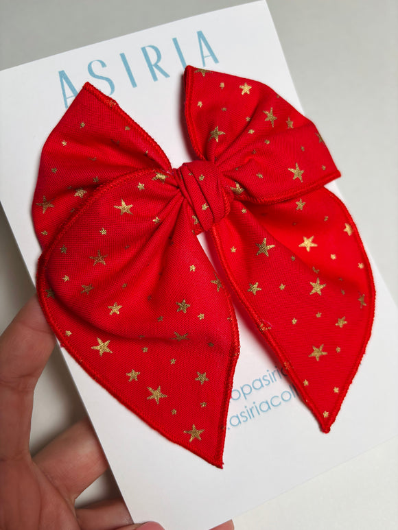 Xmas Stars   -Single Clip Serge Bow