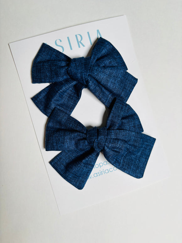 Blue - Set of 2 Clips bow