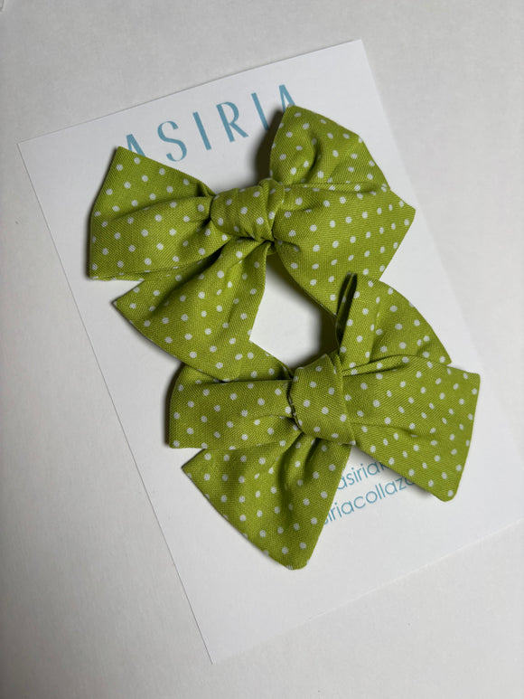 Light Green - Set of 2 Clips bow