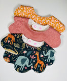 Flower Elephant Trio bibs