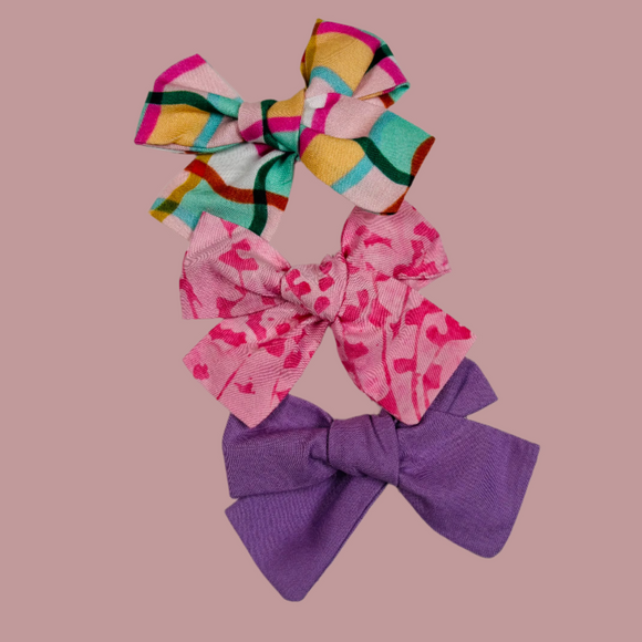 Colorfull  - Set of 3 Clips bow