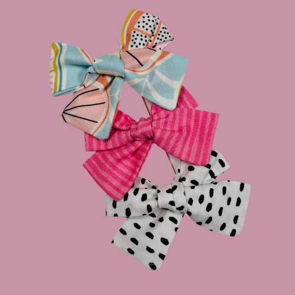Lemonade  - Set of 3 Clips bow