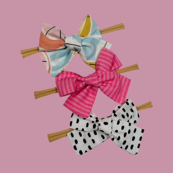 Lemonade: Set of 3 elastic band bow