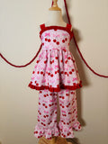 Cherry 2 Piece set - Renatta top + Ruffle Flare pant