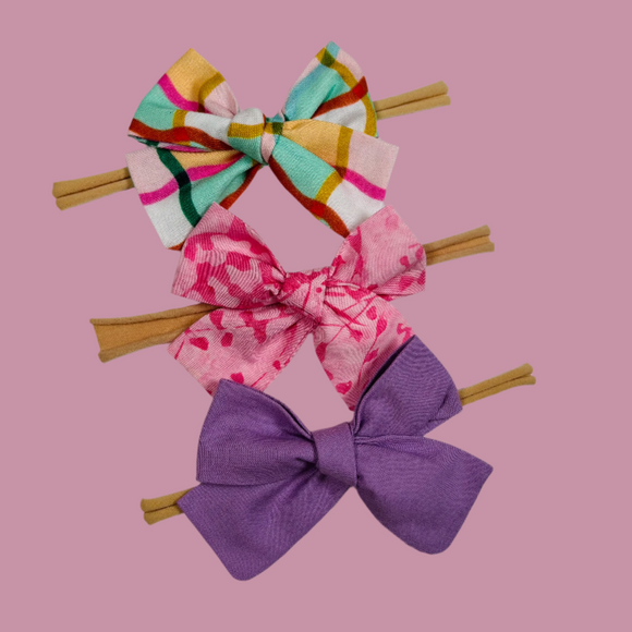 Colorfull: Set of 3 elastic band bow