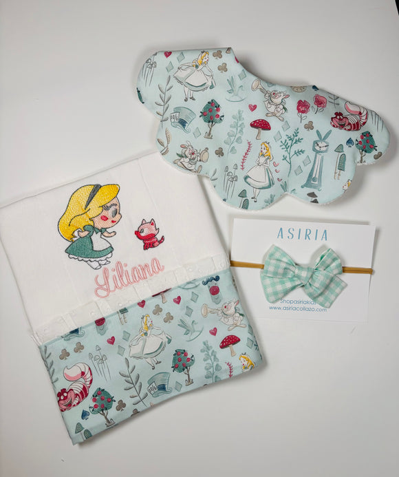Little Alice + burp Cloth Set