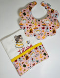 Belle Bib + burp Cloth Set