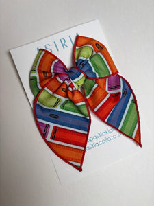 Crayola Ruler + red -Single Clip Serge Bow