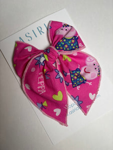 Peppa -Single Clip Serge Bow