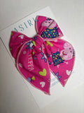 Peppa -Single Clip Serge Bow