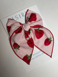 Strawberry -Single Clip Serge Bow