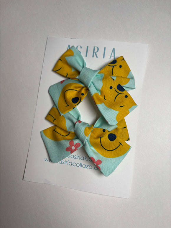 P Bear Twins  - Set of 2 Clips bow