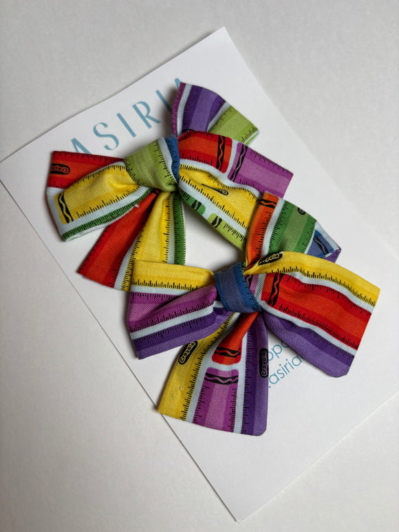 Crayola Ruler Twins  - Set of 2 Clips bow