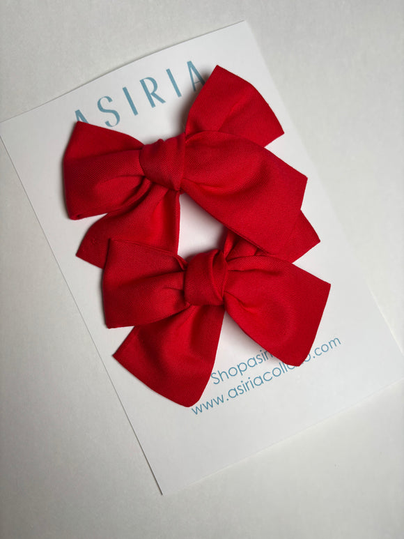 Red - Set of 2 Clips bow