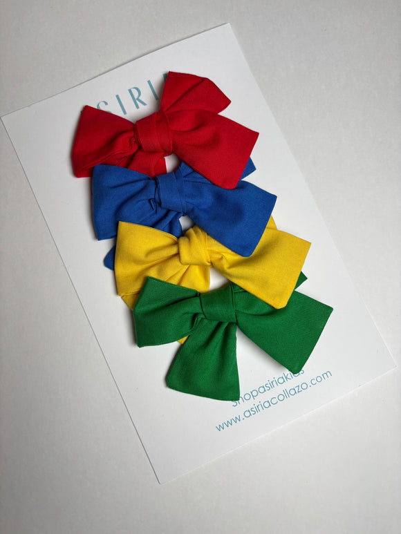 School Basic Colors   - Set of 4 Clips bow
