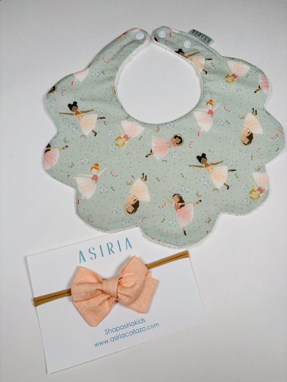 Ballerina flower bib + bow