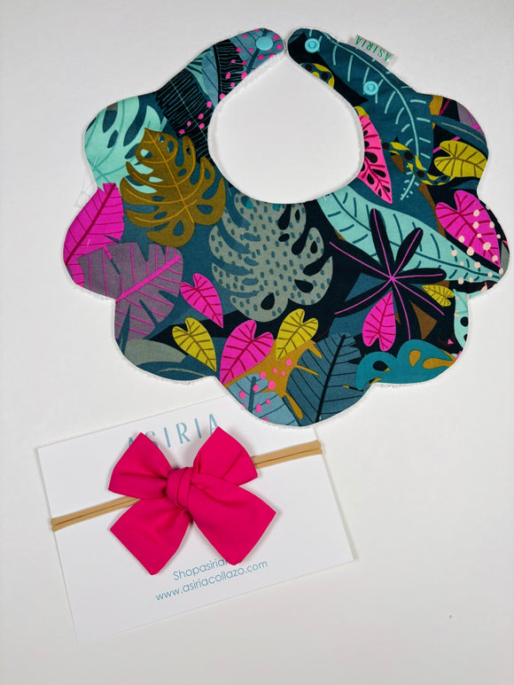 Exotic plants bib + Bow