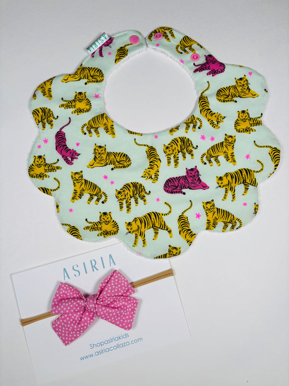 Pink Tiger bib + Bow