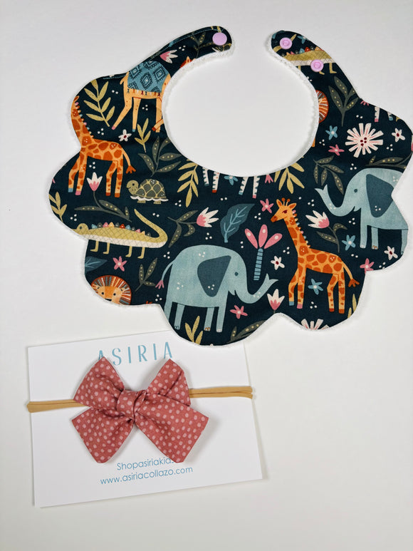 Girl Safari  bib + Bow