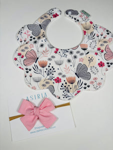 Butterfly flower bib + Bow