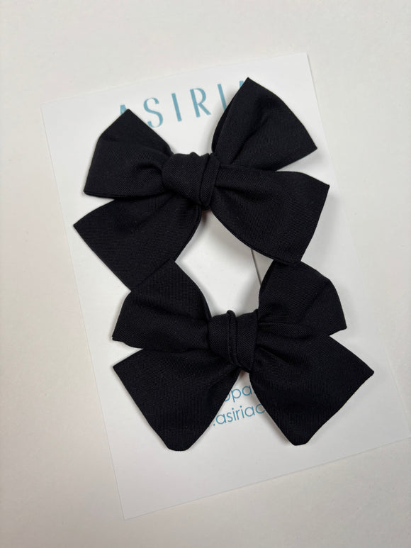 Black   - Set of 2 Clips bow