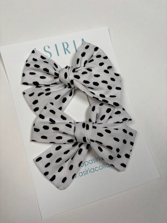 Black drops - Set of 2 Clips bow