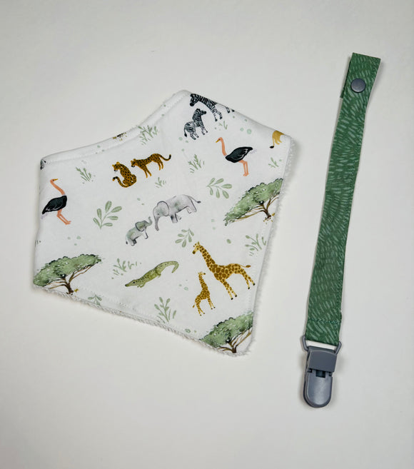 Safari Bandana bib + Holder