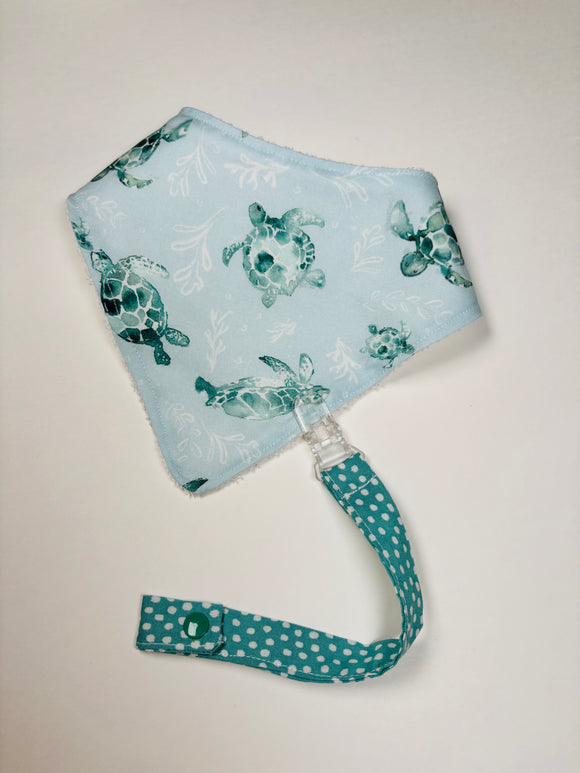 Turtle Bandana bib + Holder