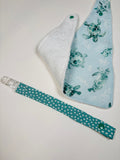 Turtle Bandana bib + Holder