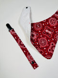 Cow boy Bandana bib + Holder