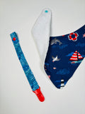 Nautic Bandana bib + Holder