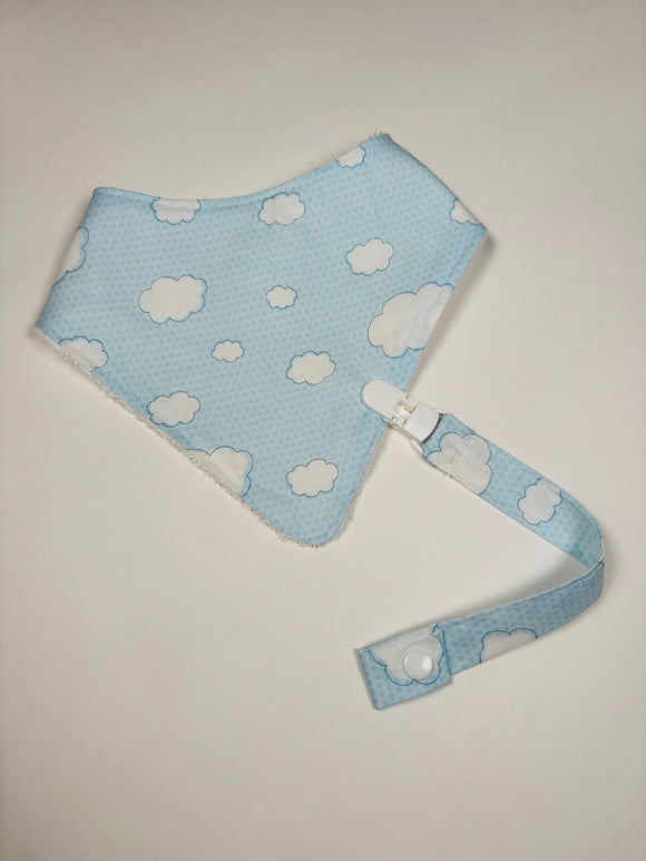 Clouds Bandana bib + Holder