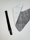 Black and White Bandana bib + Holder