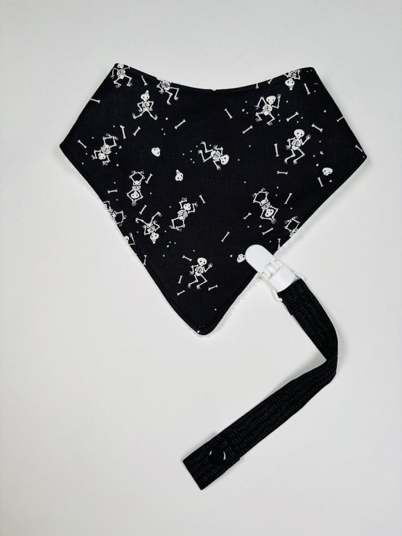 Glow in the dark* Skeletons  Bandana bib + Holder
