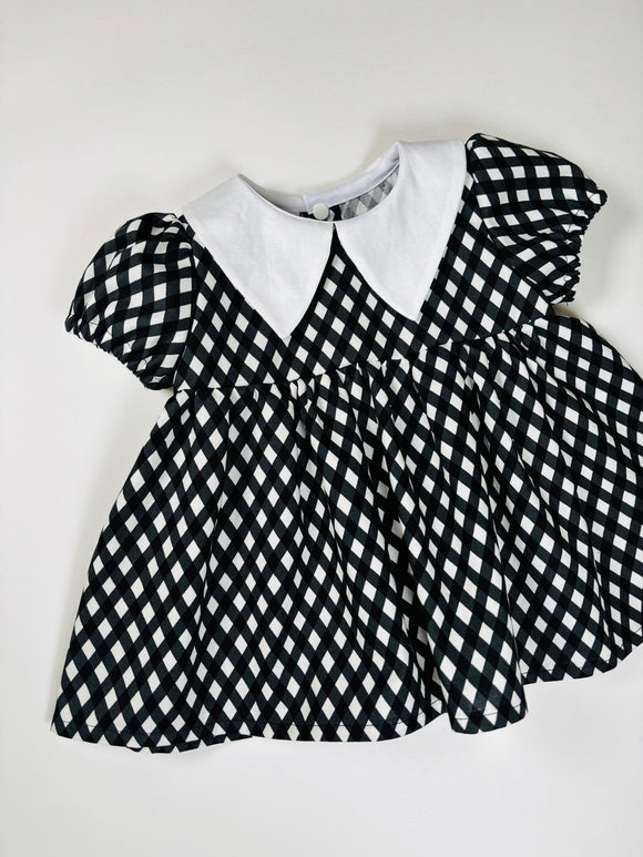Wednesday inspired  - Peter Pan Dress 6-9m